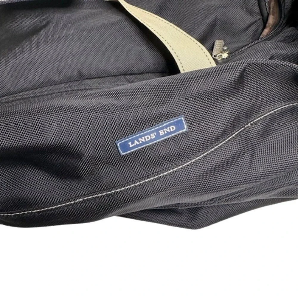 Lands' End Weekender Black and‎ Cream Canvas Travel Bag